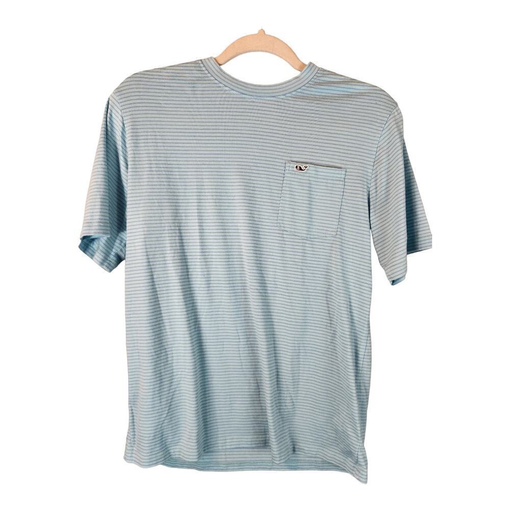 Vineyard Vines blue striped short sleeve crew neck‎ tee shirt sz XL  pima cotton